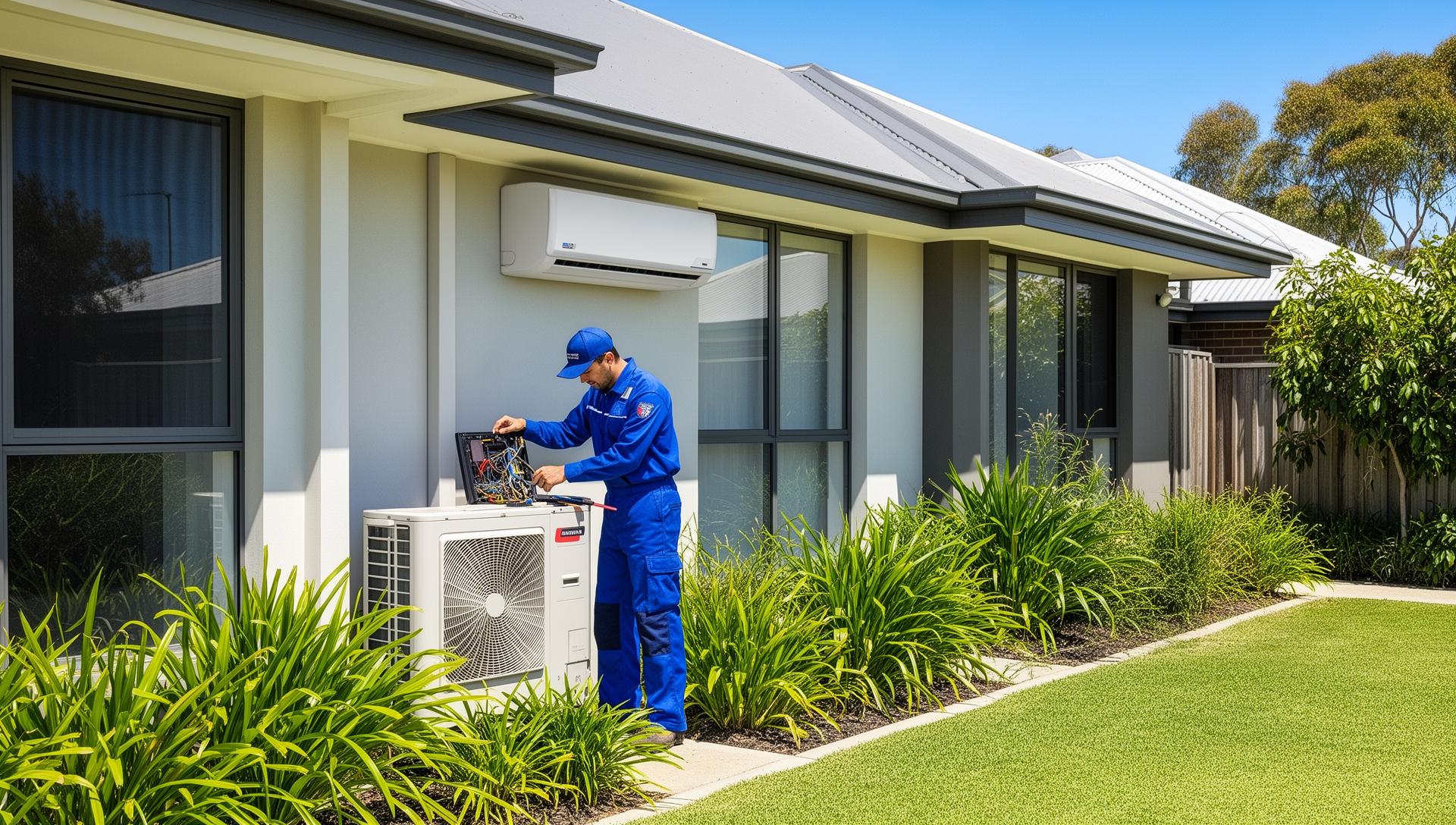 Trinity Air technician servicing air conditioner